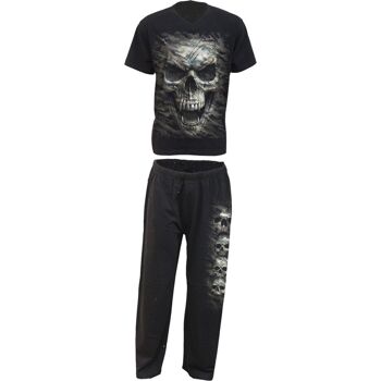 CAMO-SKULL - Ensemble de pyjama gothique 4 pièces pour homme 8