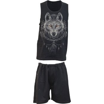 WOLF CHI - Ensemble de pyjama gothique 4 pièces pour homme 3