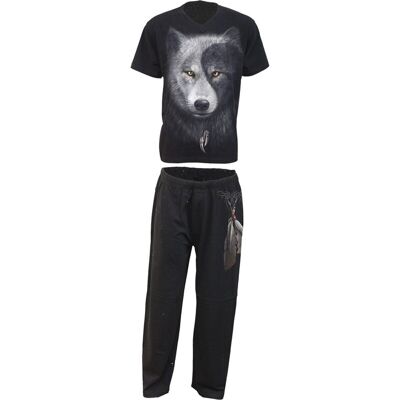 WOLF CHI - Pijama gótico para hombre de 4 piezas
