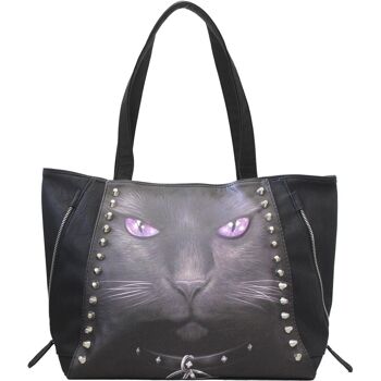 BLACK CAT - Sac fourre-tout - Cuir PU clouté de qualité supérieure