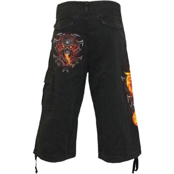 FIRE DRAGON - Short Cargo Vintage 3/4 Long Noir 3