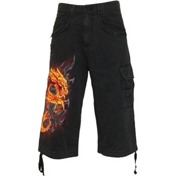 FIRE DRAGON - Short Cargo Vintage 3/4 Long Noir 4