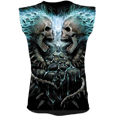 FLAMING SPINE - Camiseta allover sin mangas negra