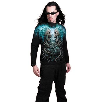 FLAMING SPINE - T-shirt manches longues Allover Noir 4