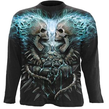 FLAMING SPINE - T-shirt manches longues Allover Noir 11