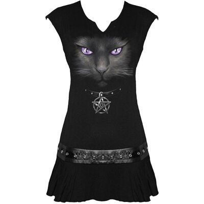 BLACK CAT - Stud Waist Mini Dress Black