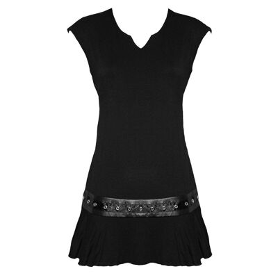 GOTHIC ROCK - Stud Waist Mini Dress Black