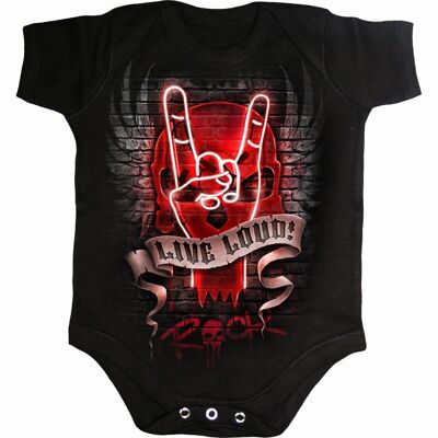LIVE LOUD - Baby Sleepsuit Black