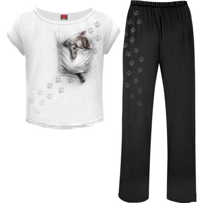 POCKET KITTEN - 4-teiliges Gothic-Pyjama-Set