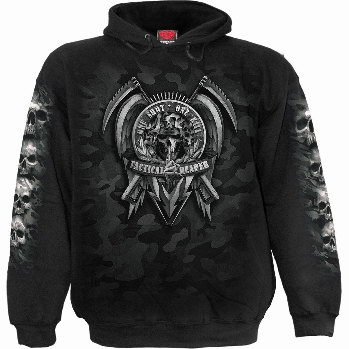 TACTICAL REAPER - Felpa con cappuccio nera