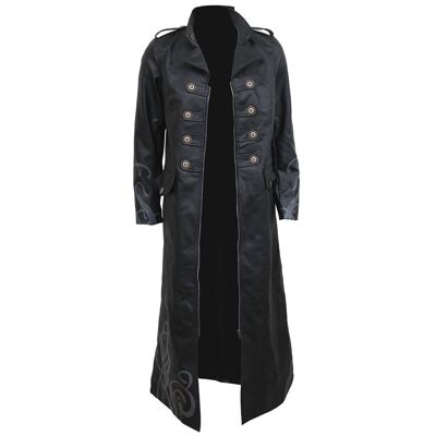 FATAL ATTRACTION - Gothic Trenchcoat Korsettrücken aus PU-Leder