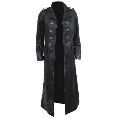 FATAL ATTRACTION - Gothic Trench Coat Pu-Leather Corset Back