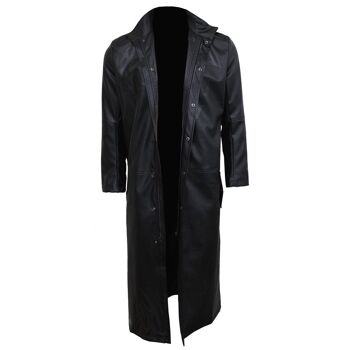 WOLF CHI - Trench-coat gothique en cuir PU avec fermeture éclair complète 2