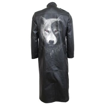 WOLF CHI - Trench-coat gothique en cuir PU avec fermeture éclair complète 5