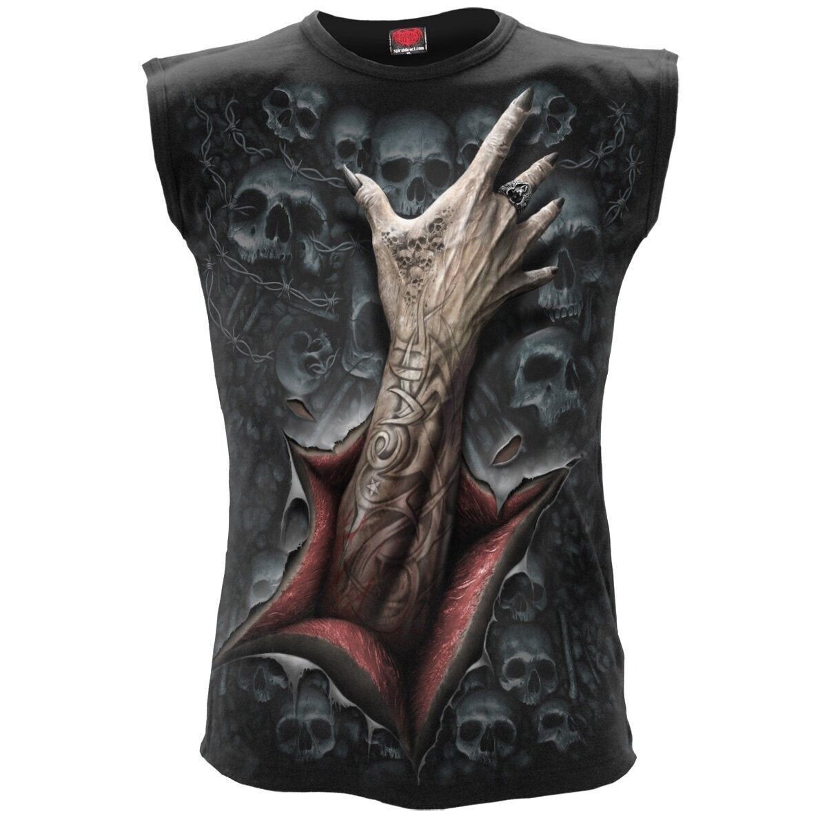 STRANGLER - Maglietta smanicata Nera