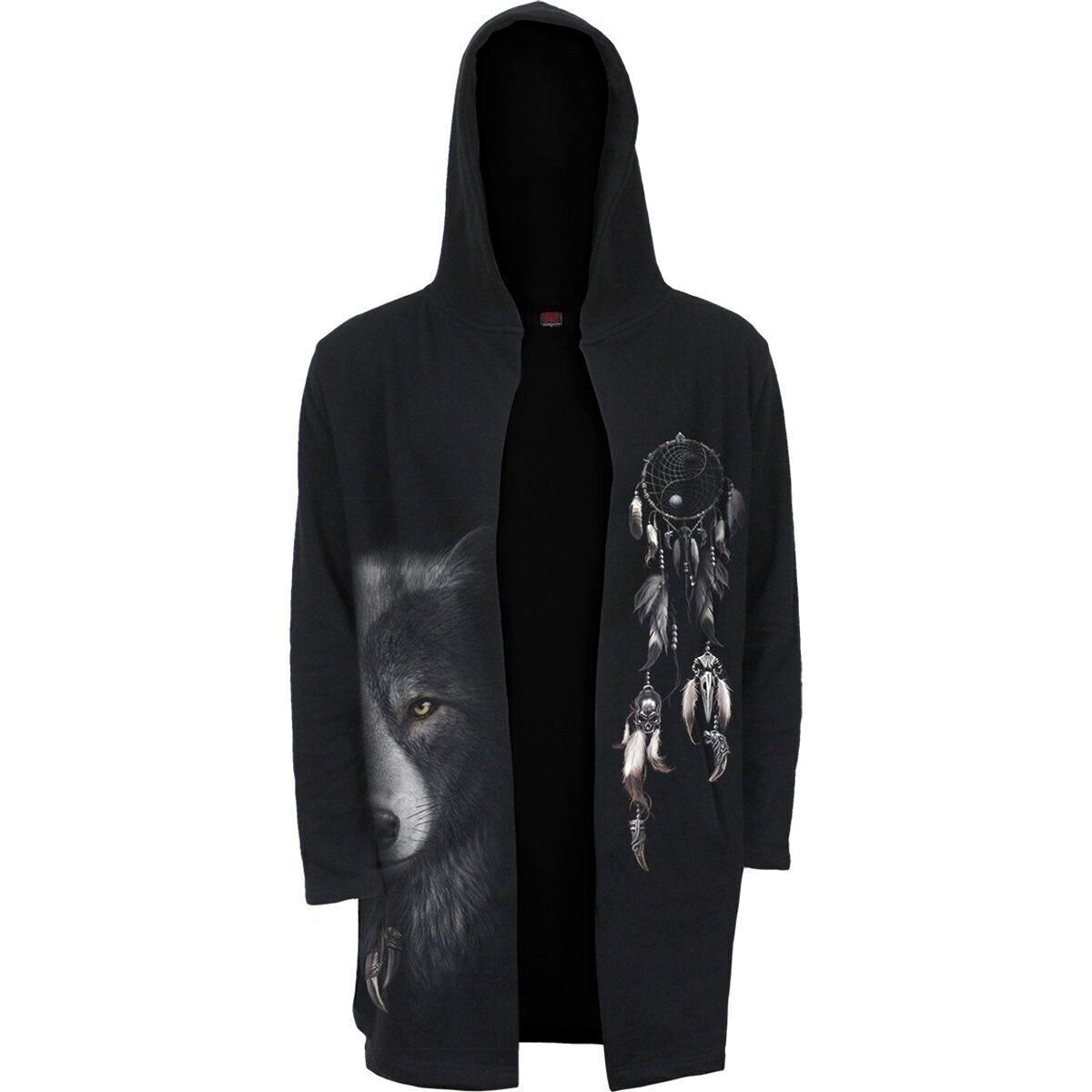 WOLF CHI - Cardigan con cappuccio occulto