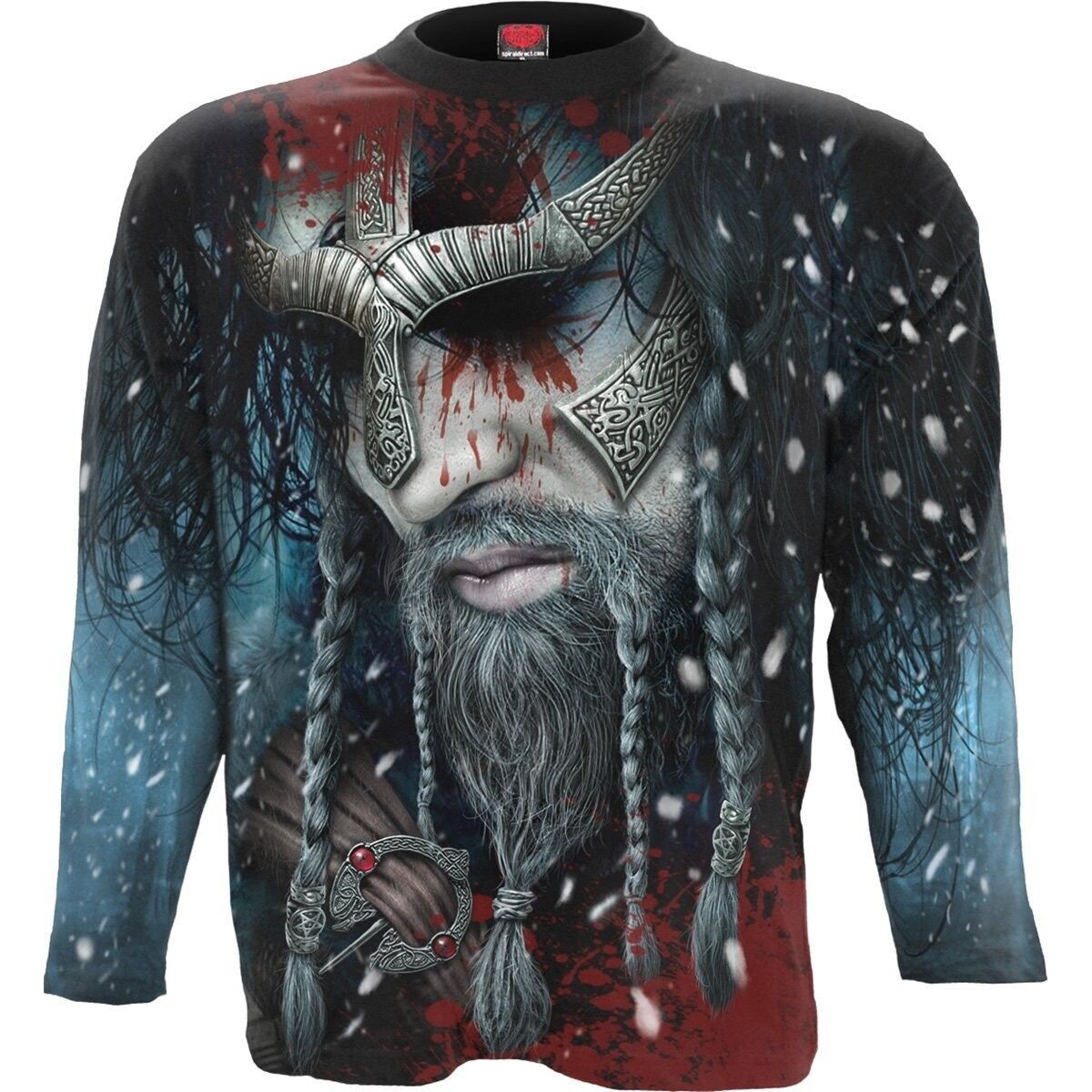 VIKING WRAP - T-shirt a maniche lunghe allover nera