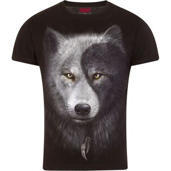 WOLF CHI - T-Shirt Coupe Moderne Manches Revers Noir 2