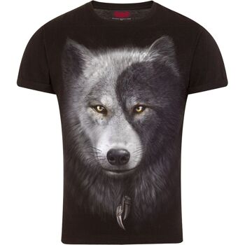 WOLF CHI - T-Shirt Coupe Moderne Manches Revers Noir 8