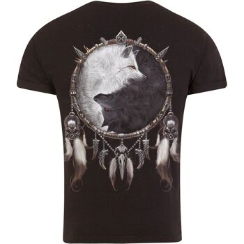 WOLF CHI - T-Shirt Coupe Moderne Manches Revers Noir 9