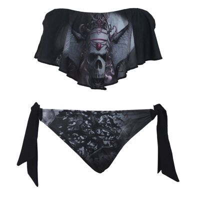 GOTH NIGHTS - Costume intero bikini con risvolto