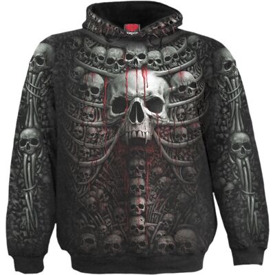 DEATH RIBS - Sudadera negra con capucha