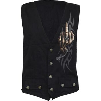 BONE FINGER - Gilet Gothique Quatre Boutons avec Doublure 2