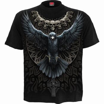 RAVEN SKULL - T-Shirt Noir 2