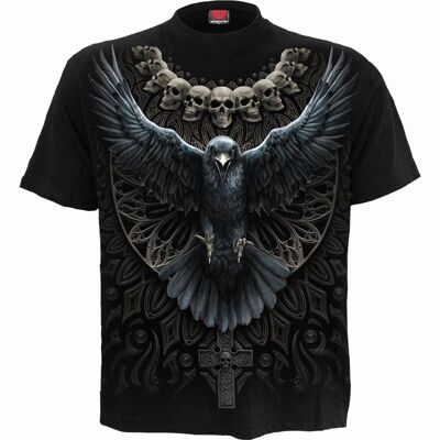 RAVEN SKULL - Camiseta negra