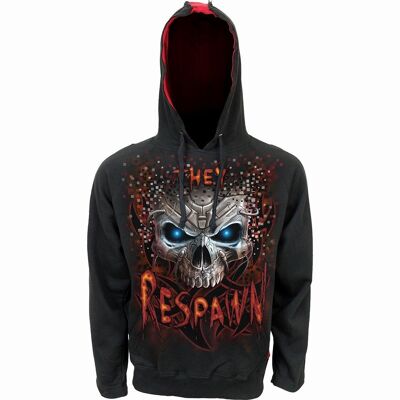 RESPAWN - Red Ripped Hoody Black