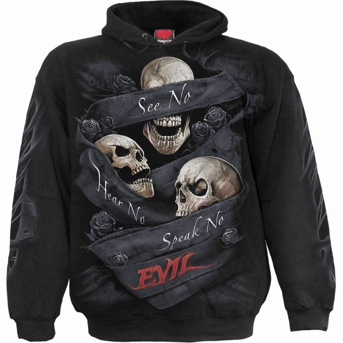 SEE NO EVIL - Felpa con cappuccio nera