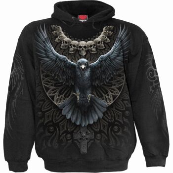 RAVEN SKULL - Sweat à capuche Noir 8