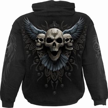 RAVEN SKULL - Sweat à capuche Noir 9