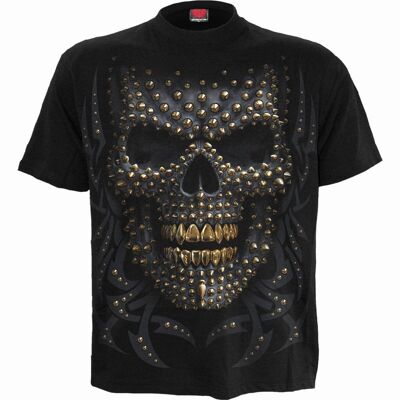 BLACK GOLD - T-shirt con stampa frontale nera
