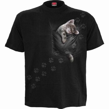 POCKET KITTEN - T-Shirt Imprimé Devant Noir 2