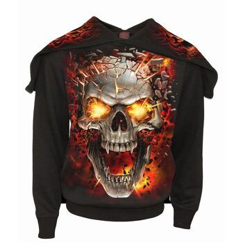 SKULL BLAST - Sweat à capuche zippé noir 2