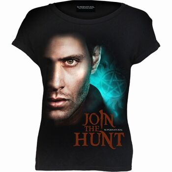 SUPERNATURAL - JOIN THE HUNT - Haut à col bateau et mancherons Noir 6