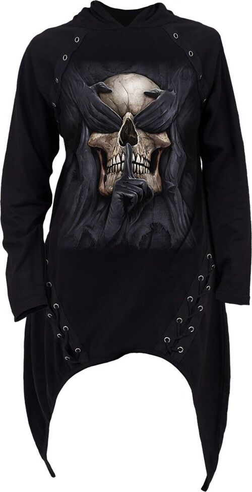 SEE NO EVIL - Laceup Sherwood Hoody With Teardrop Hem