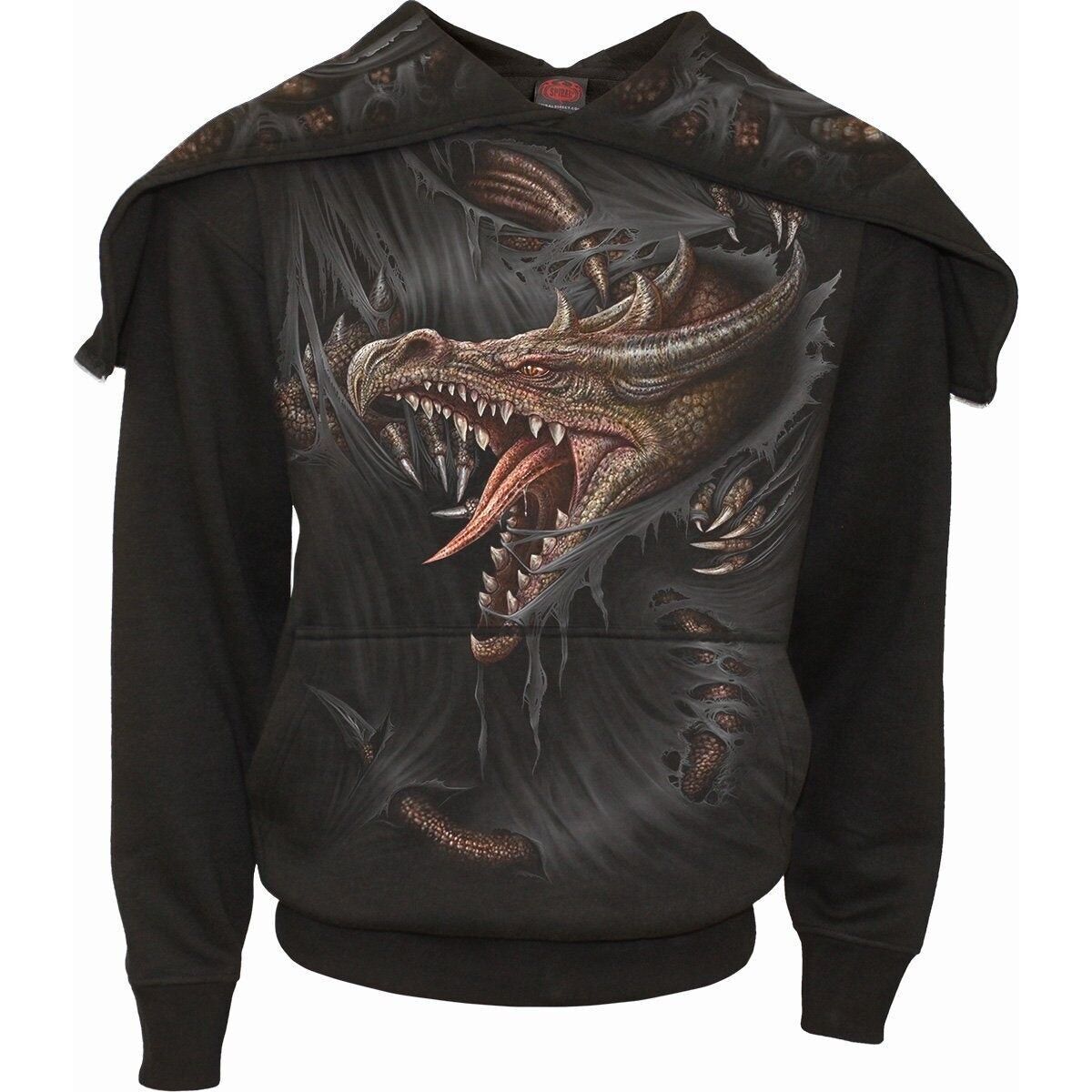 BREAKING OUT - Felpa con cappuccio e zip divisa nera