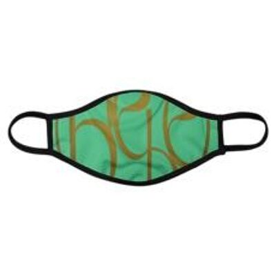 Hebe  Face Mask - Green purple quilted