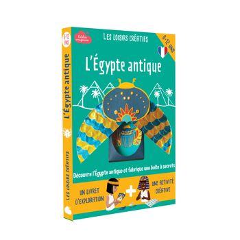 Coffret fabrication boite à secret scarabée Egypte pour enfant + 1 livre - Kit bricolage/activité enfant en français 1