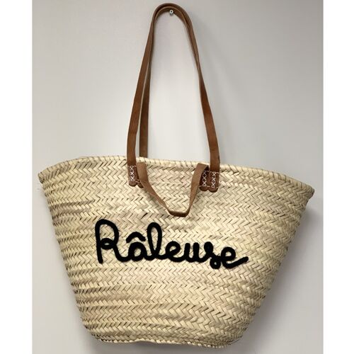 Panier en fibre de palmiers tressés "râleuse"