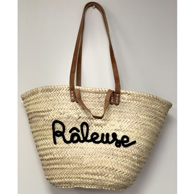 Basket in braided palm fiber "raleuse"