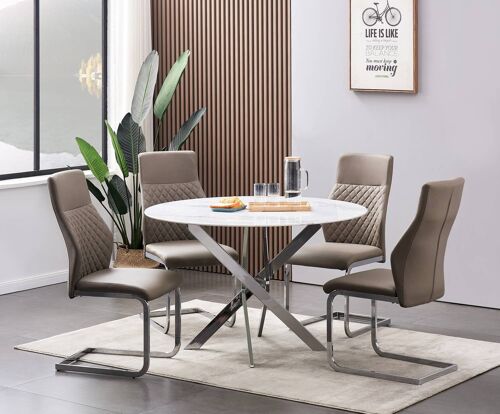 Silvia Round Fixed Dining Table