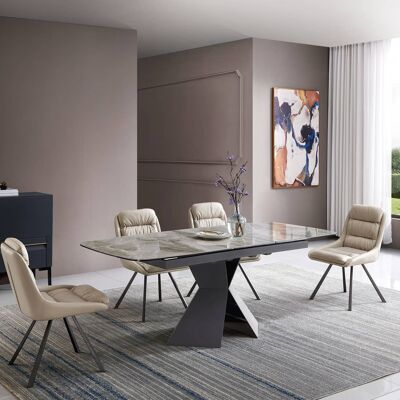 Florence Extending Dining Table Dark Grey