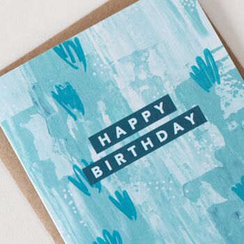 Carte d'anniversaire menthe turquoise 3