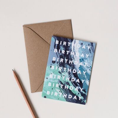 Navy Mint Birthday Card