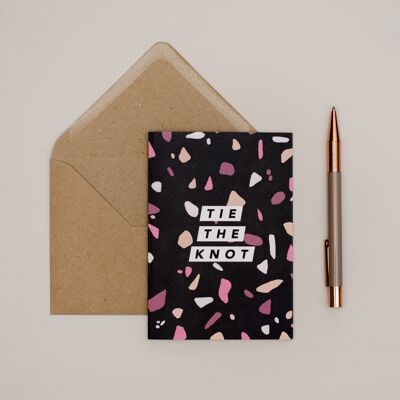 Black Terrazzo Tie The Knot Card