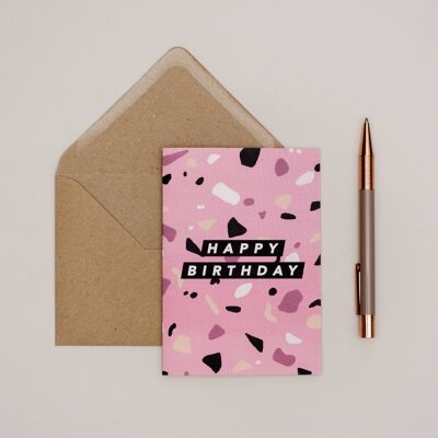 Pink Terrazzo Birthday Card