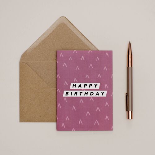 Pink Pattern Arrows Birthday Card